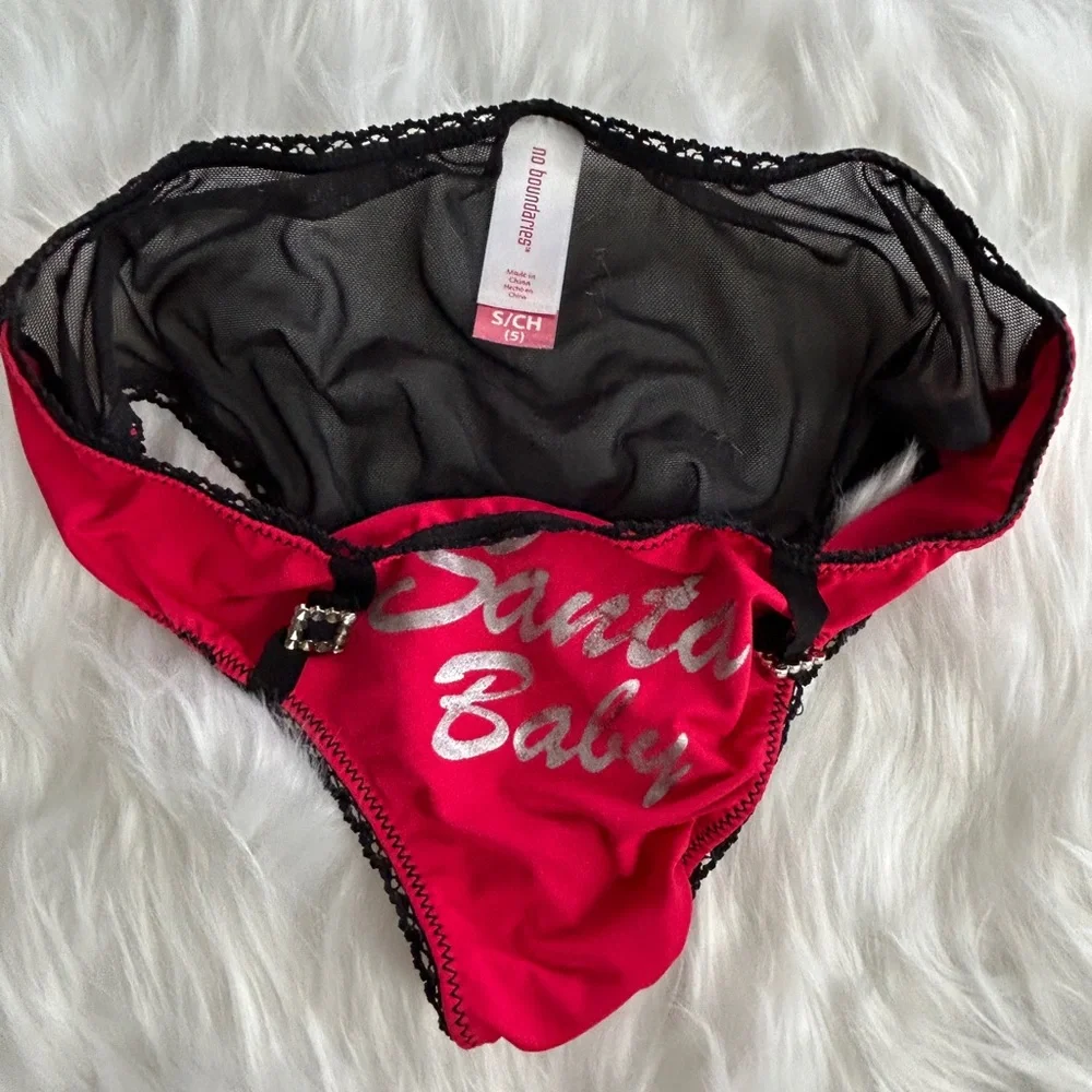🔥Santa Baby' Panties‎ Sheer Back by No Boundaries